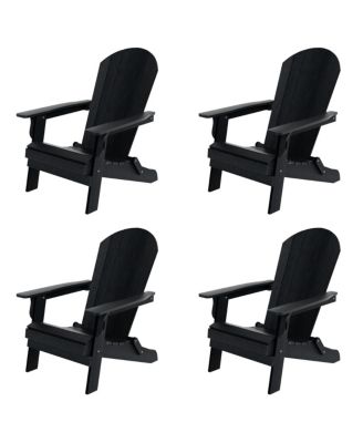 Outdoor Patio All-weather Folding Adirondack Chair Set of 4