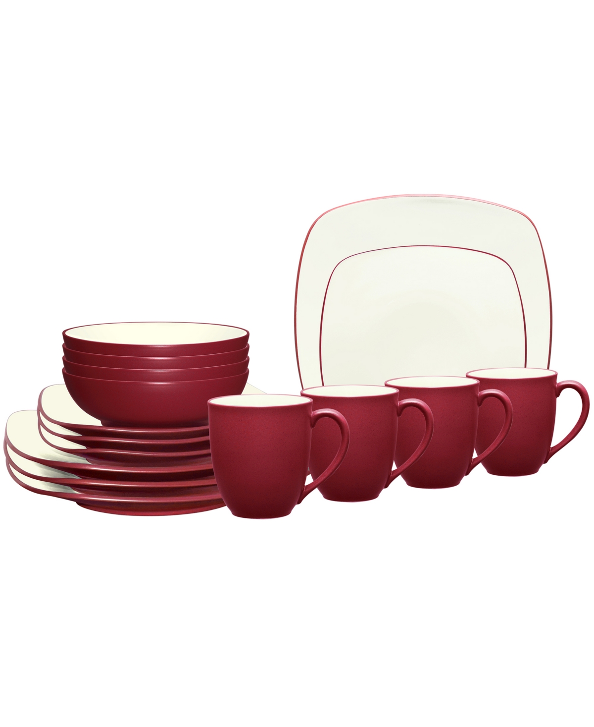 Colorwave Square 16 Pc. Dinnerware Set, Service for 4 - Naked