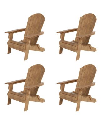 Outdoor Patio All-weather Folding Adirondack Chair Set of 4