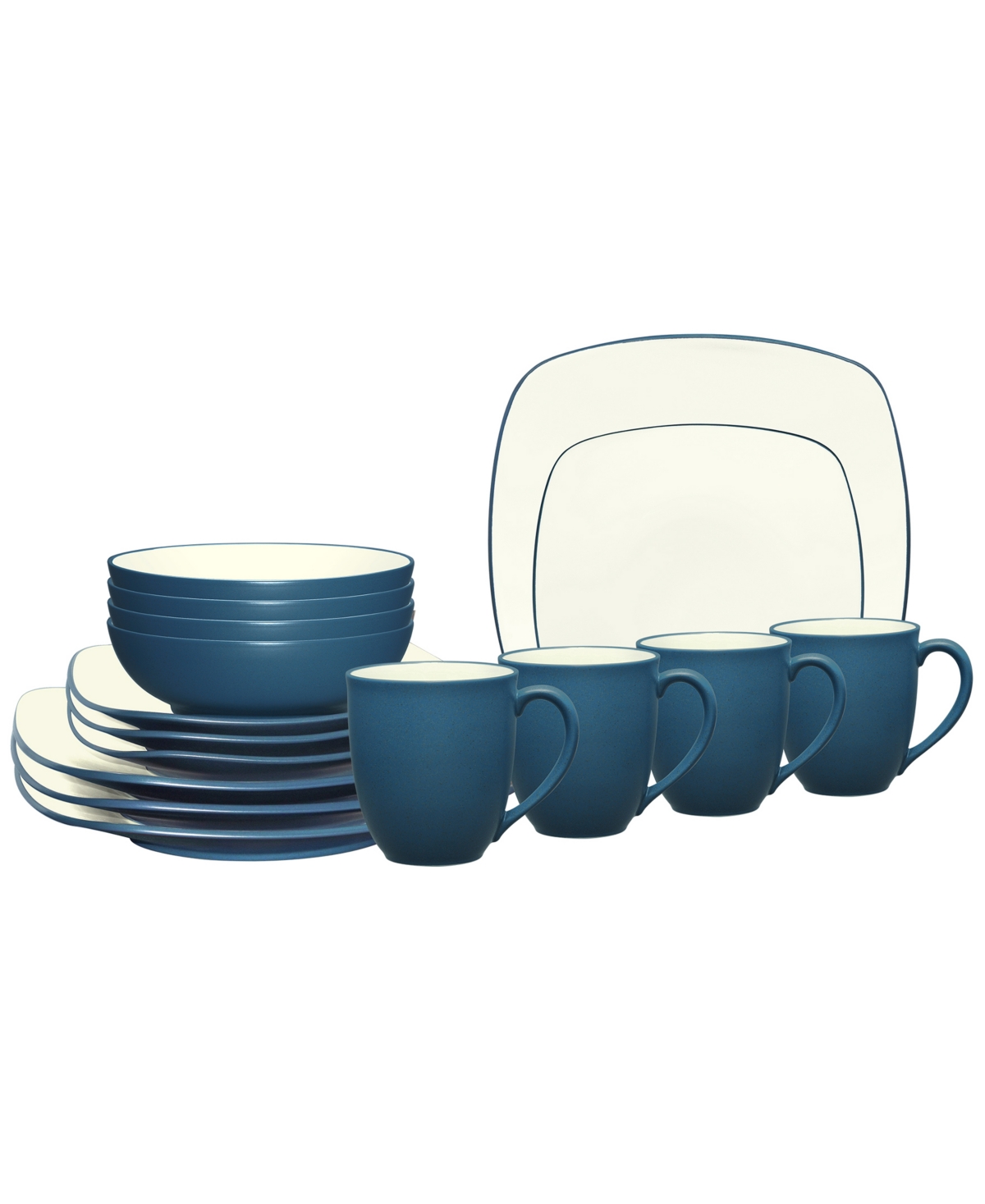Colorwave Square 16-Pc. Dinnerware Set, Service for 4 - Naked