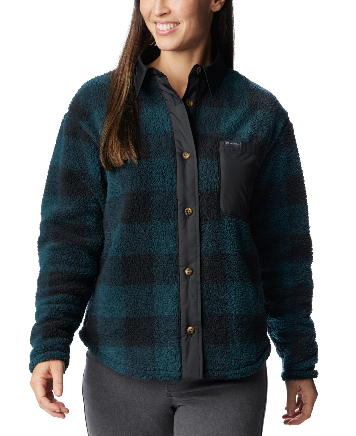 Women's West Bend Fleece Shirt Jacket - Night Wave Chec