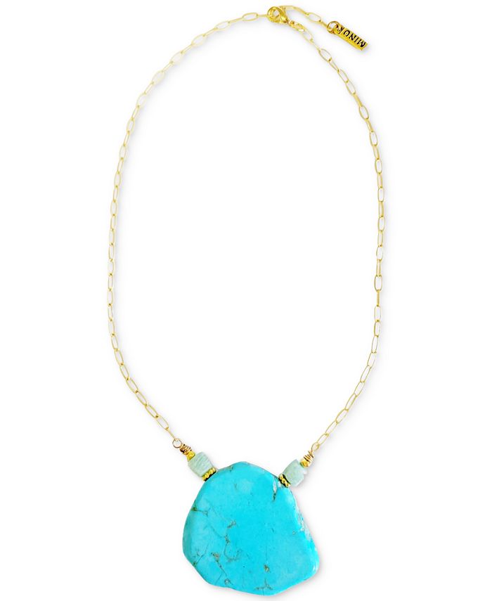MINU Jewels Gold-Tone Turquoise & Amazonite 16