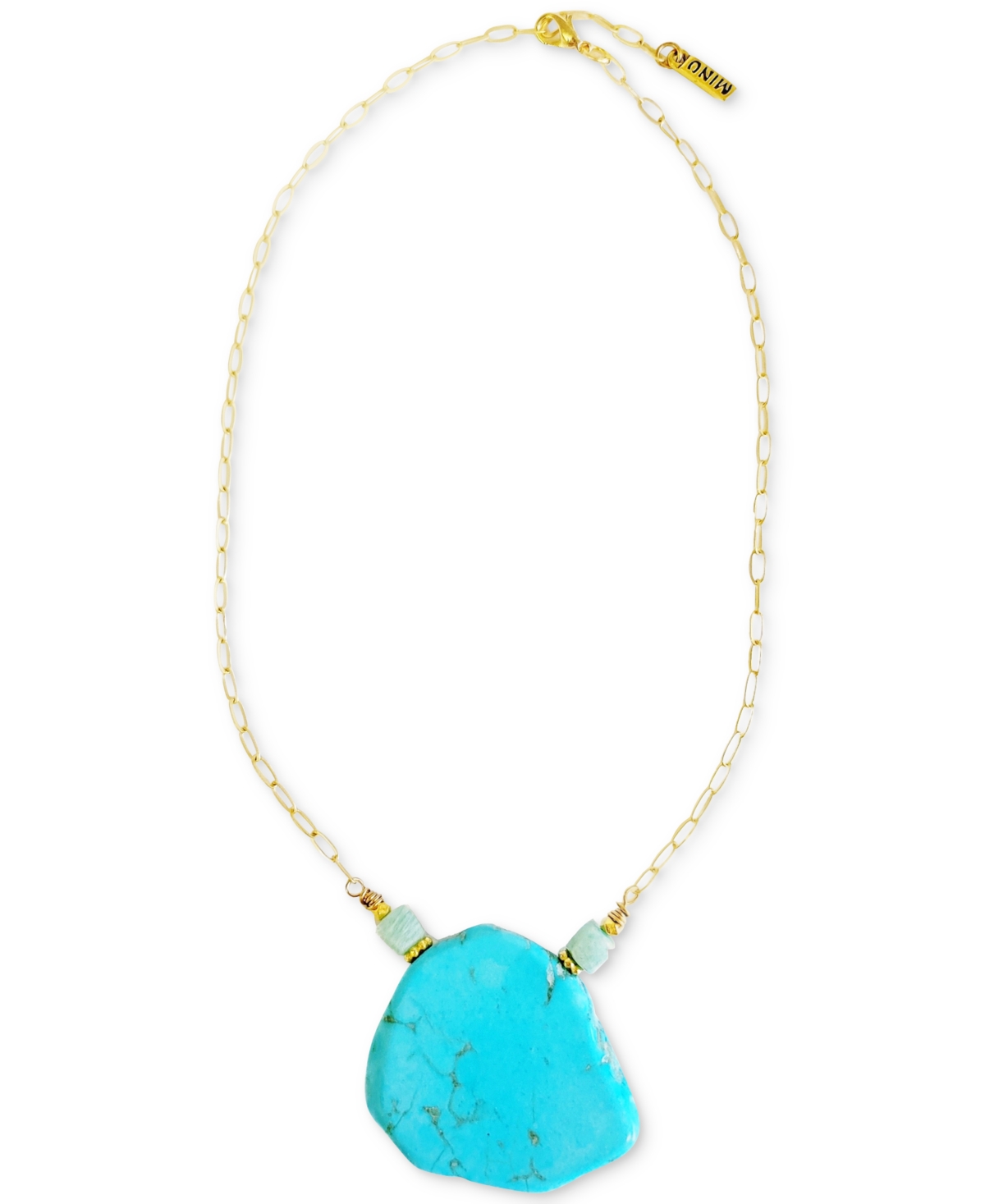 Gold-Tone Turquoise & Amazonite 16" Pendant Necklace - Gold Turquoise