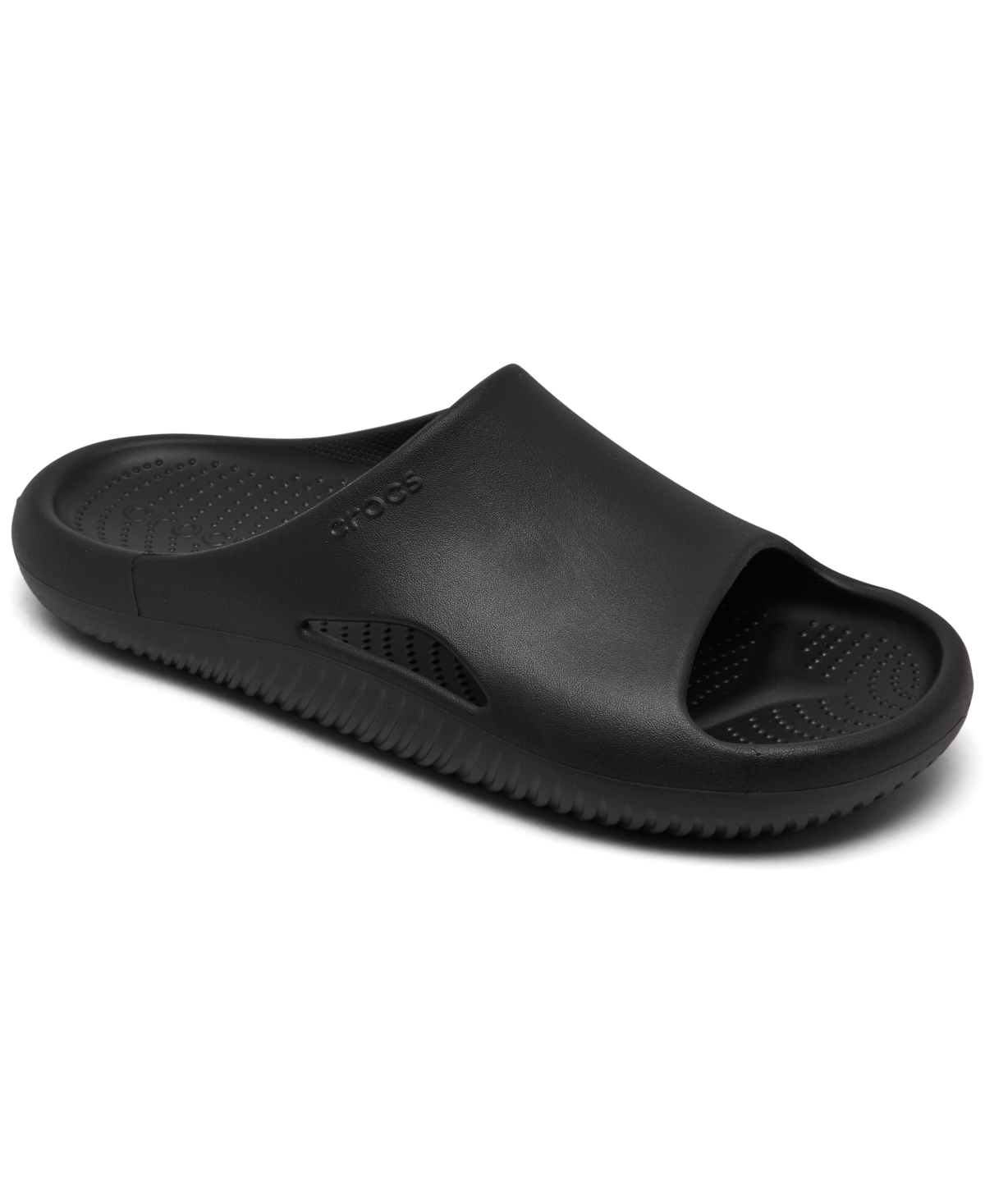 Shop Crocs Men's Mellow Recovery Slide Sandals From Finish Line In Black