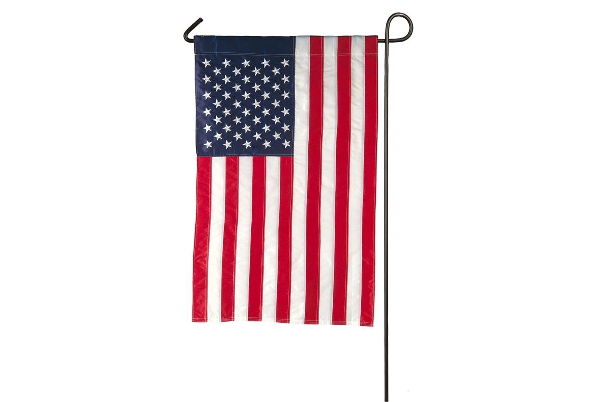 Evergreen American Flag Garden Applique Embroidered Flag Indoor Outdoor Decor