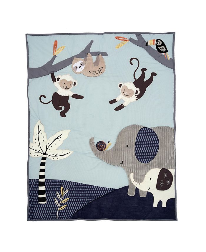 Lambs & Ivy Jungle Party 3Piece Elephant/Monkey Baby Crib Bedding Set Macy's
