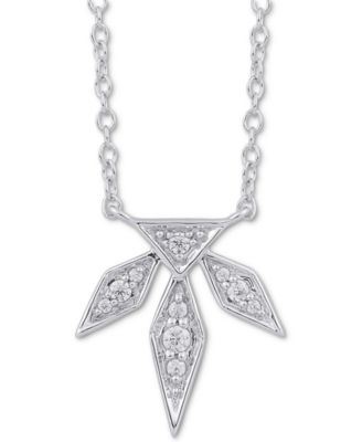 Sterling Silver Diamond Accented Snowflake Chain Slide Pendant