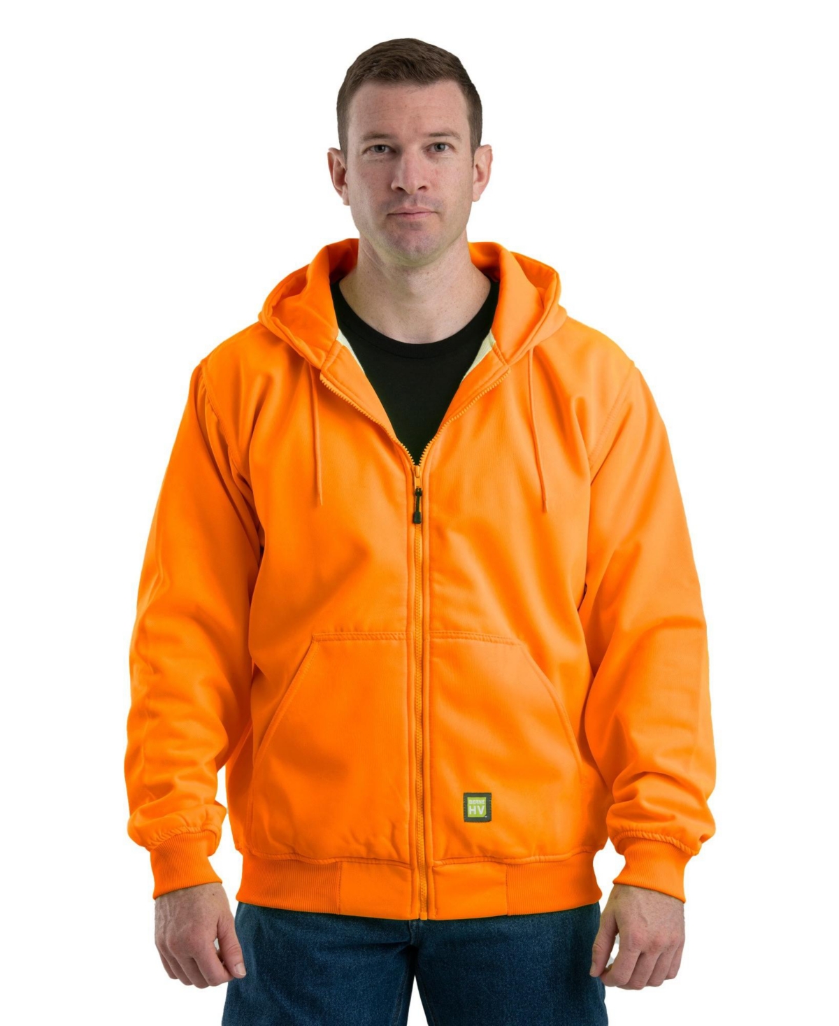 Big & Tall Hi Vis Thermal-Lined Hooded Sweatshirt - Yellow