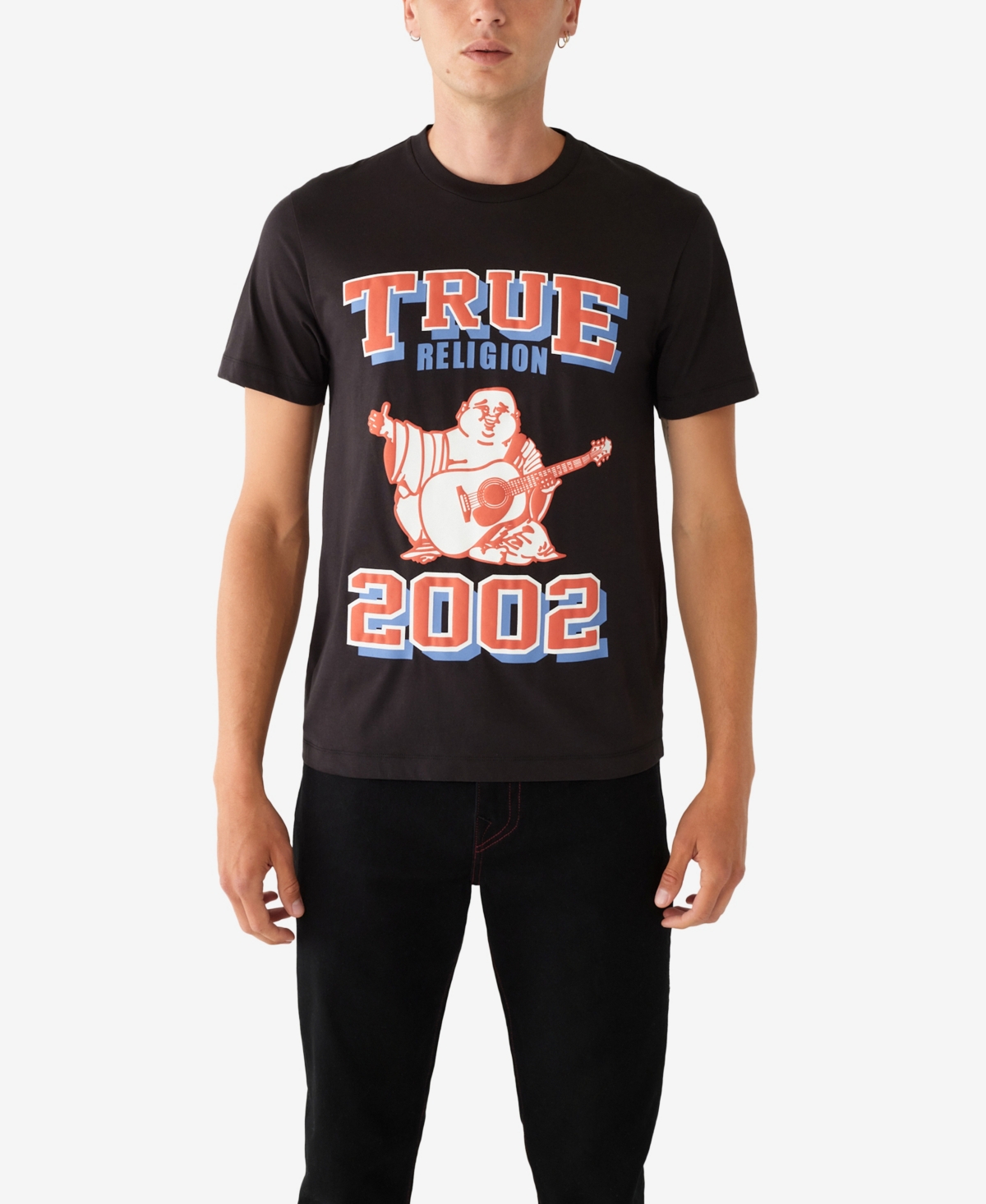 True Religion Men's Short Sleeve 2002 Buddha T-shirt In Jet Black