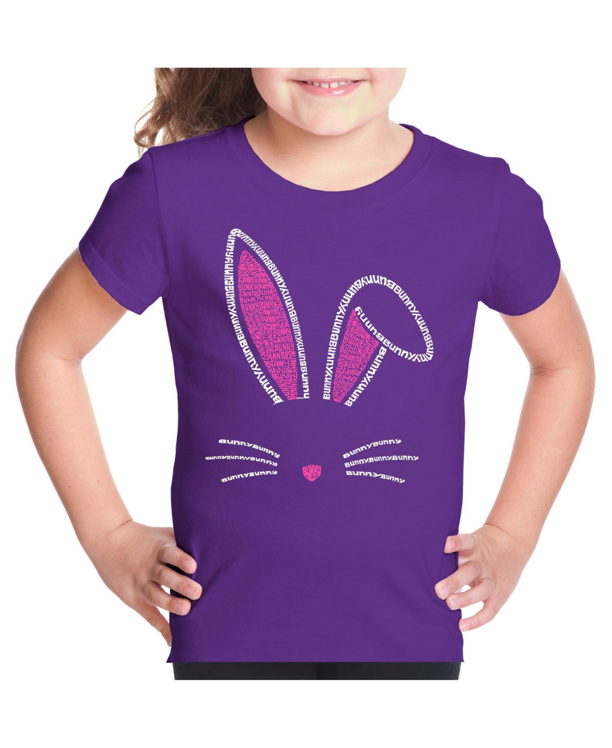 La Pop Art Girls Word Art T-shirt - Bunny Ears
