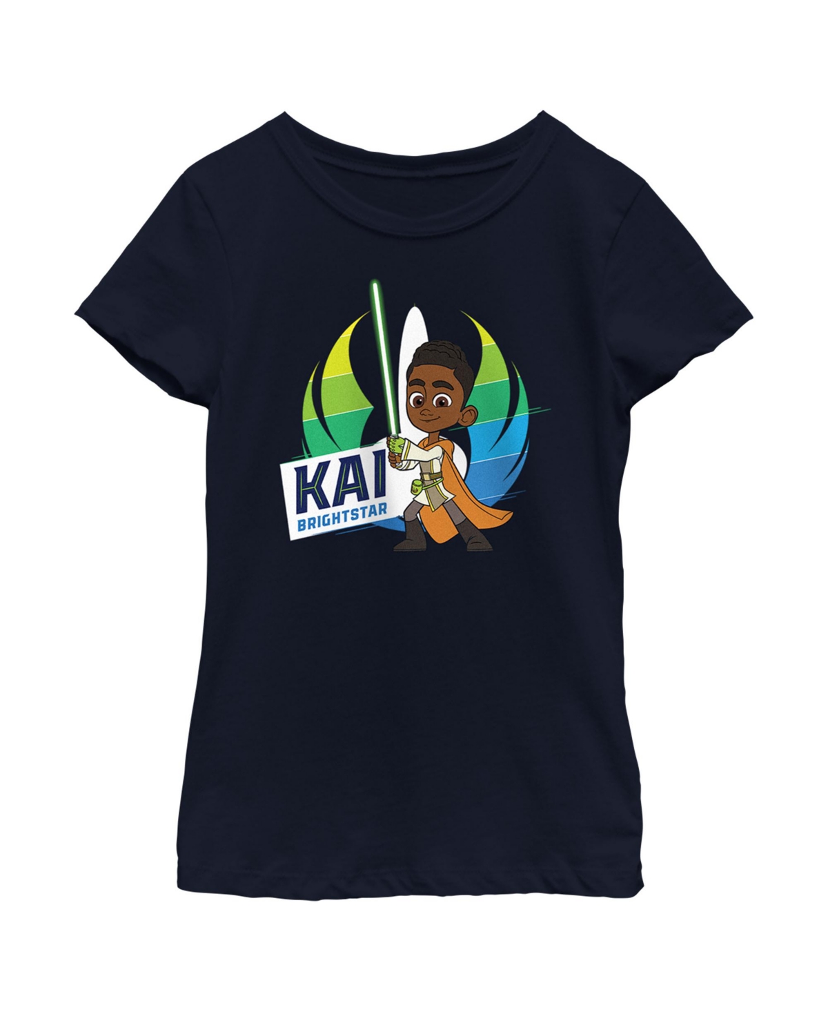 Disney Lucasfilm Girl's Star Wars: Young Jedi Adventures Kai Brightstar Portrait Child T-shirt In Navy Blue