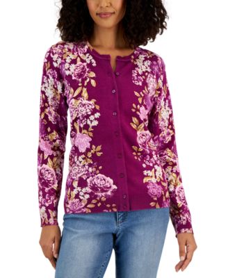 Women's Kay Crewneck Button-Front Cardigan, Created for Macy's
