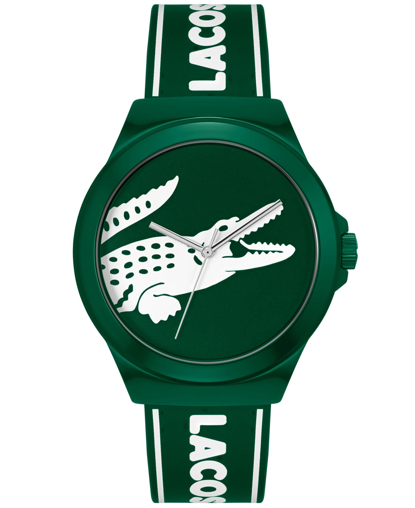 Часы Lacoste Unisex Neocroc Green Silicone Strap Watch 42mm — фото 1