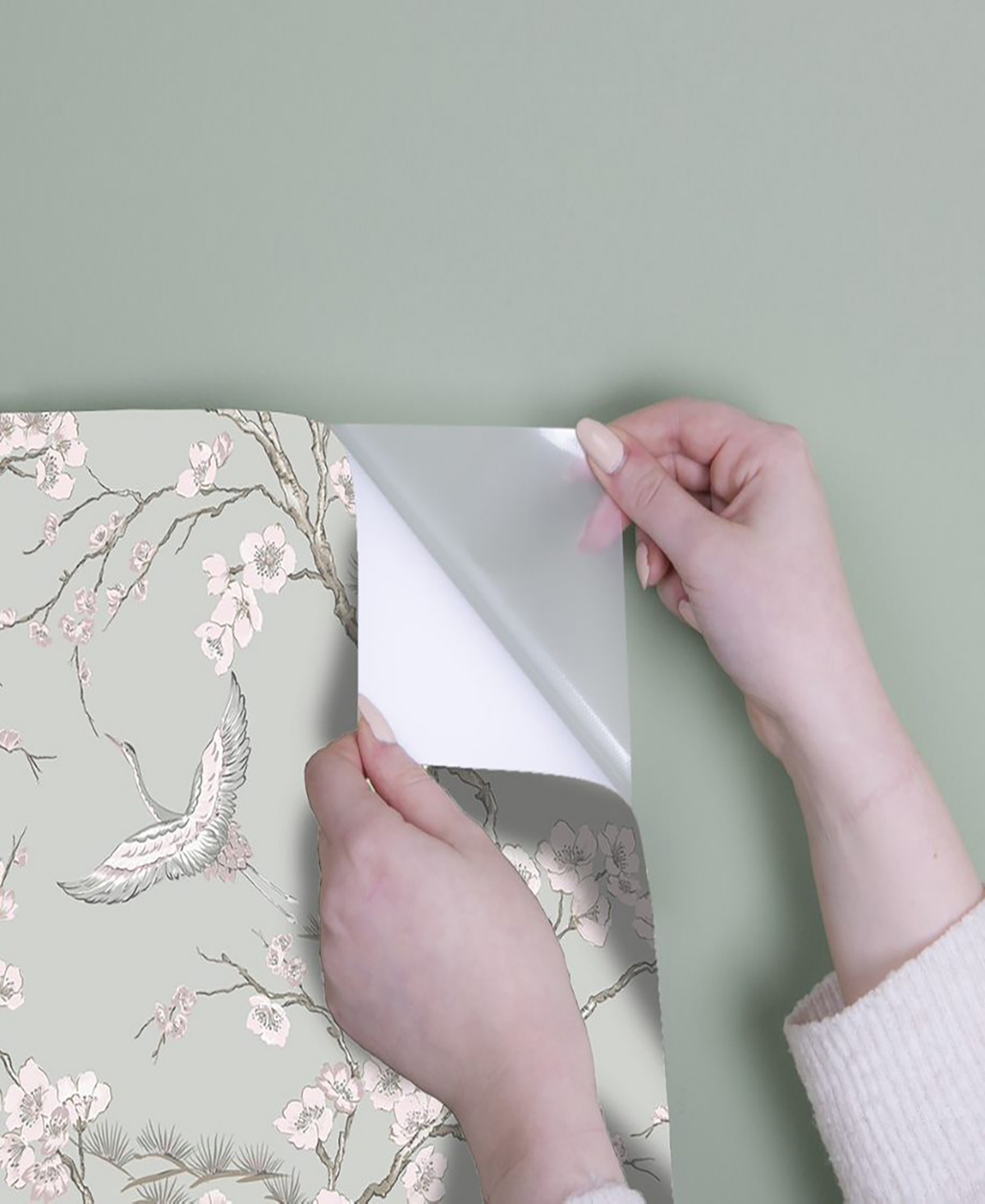 Shop Transform Heron Peel And Stick Wallpaper In Gray