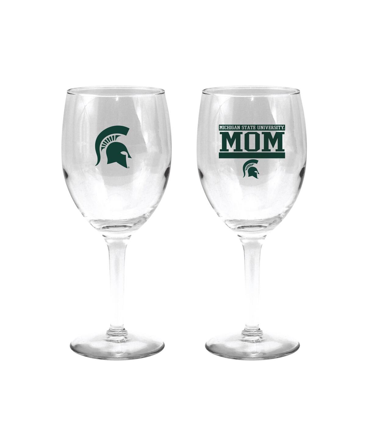Indigo Falls Michigan State Spartans 11 oz Mom Stemmed Wine Glass In Clear