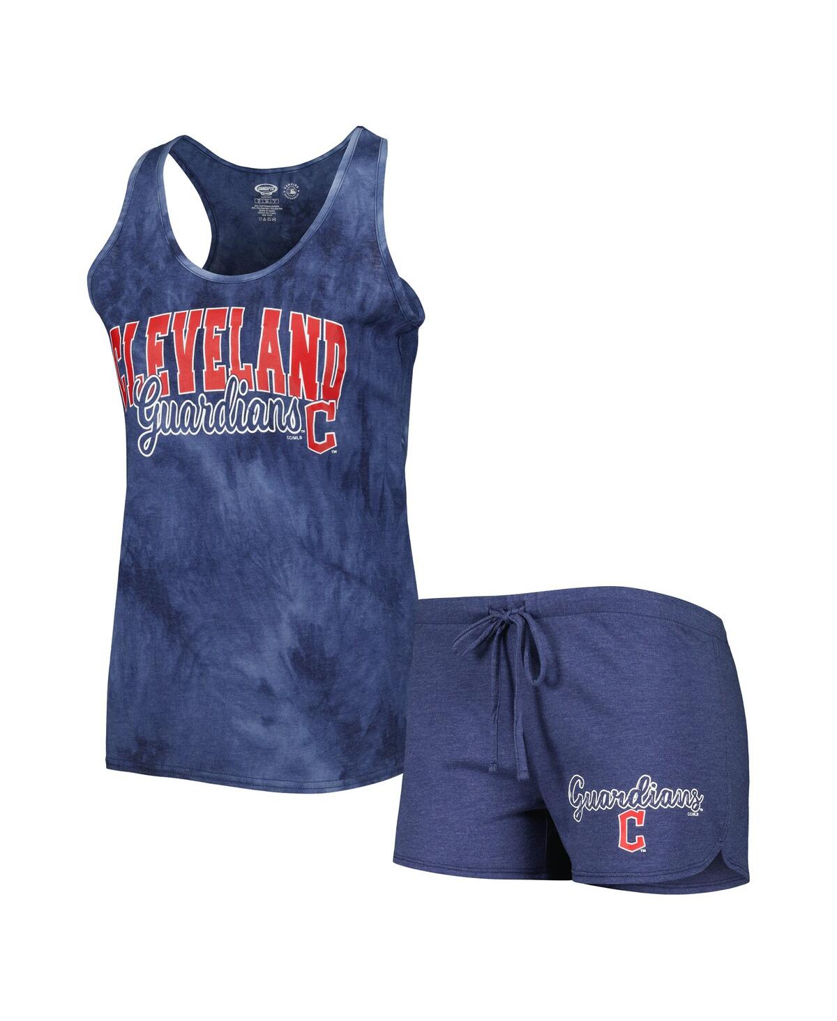 Shop Concepts Sport Women's  Navy Cleveland Guardians Billboard Racerback Tank And Shorts Sleep Set