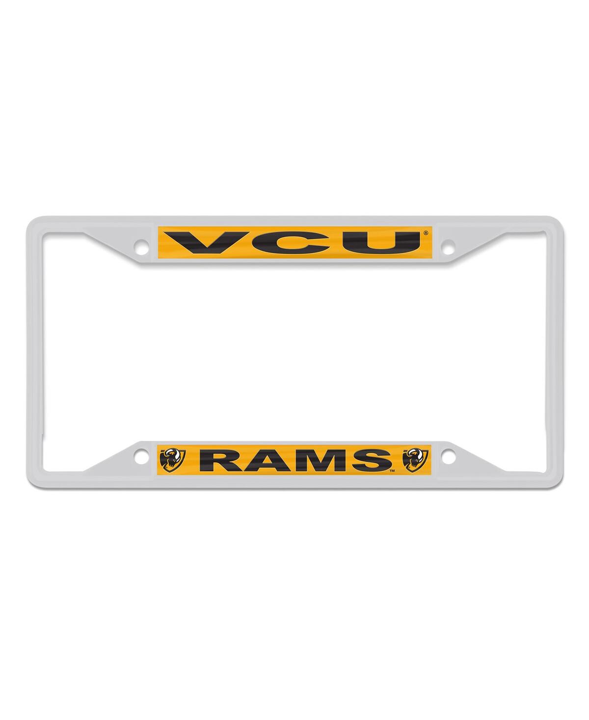 Wincraft Vcu Rams Chrome Color License Plate Frame In White