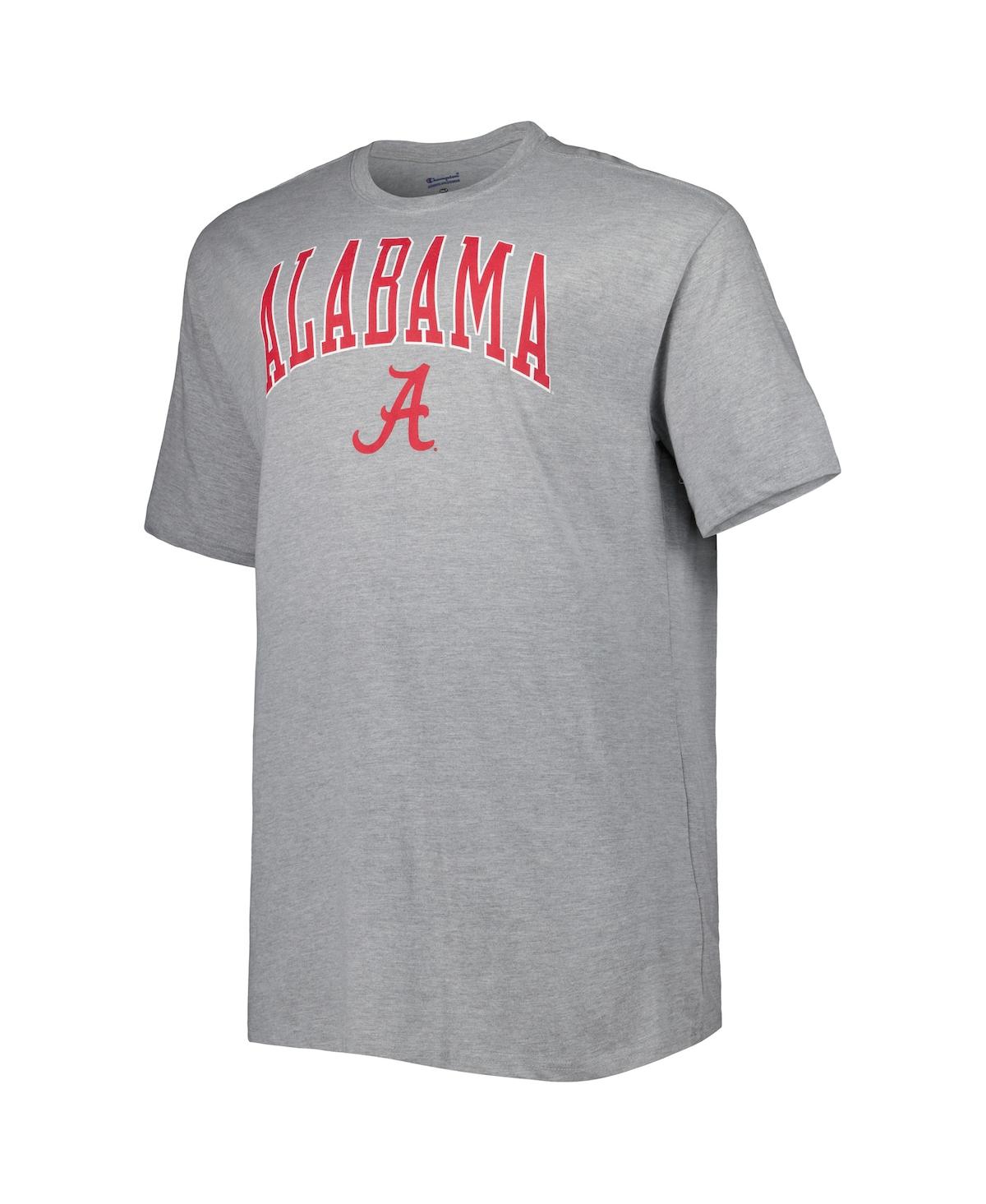 Shop Champion Men's  Heathered Gray Alabama Crimson Tide Big And Tall Team Arch Over Wordmark T-shirt In Heather Gray