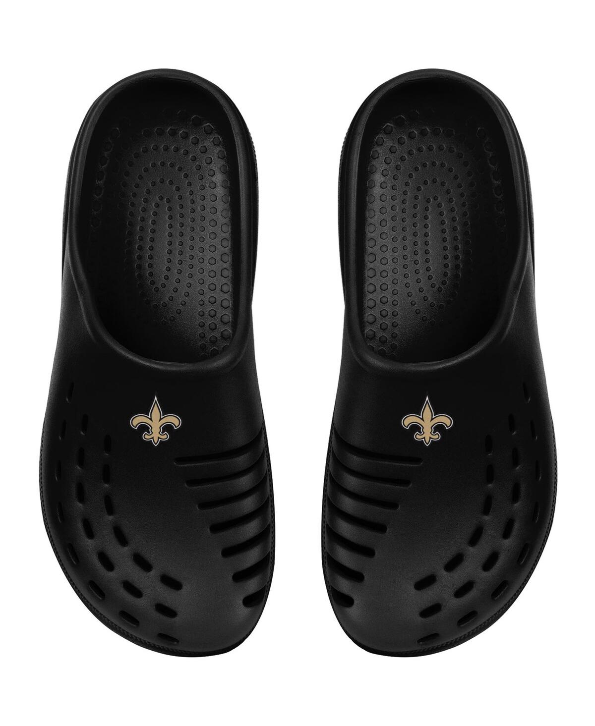 FOCO YOUTH BOYS AND GIRLS FOCO BLACK NEW ORLEANS SAINTS SUNNY DAY CLOGS 