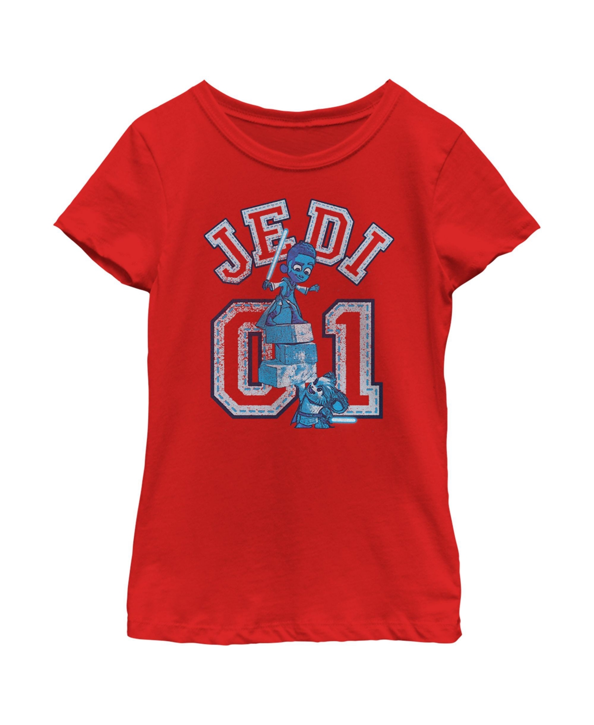 Disney Lucasfilm Girl's Star Wars: Young Jedi Adventures Kai And Nubs Jedi 01 Child T-shirt In Red