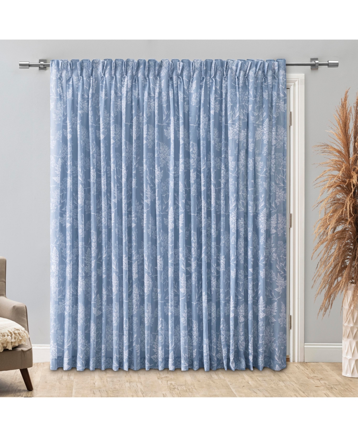 Wild Meadows Pinch Pleat w/Back Tabs Patio Panel Curtains 100"W x 84"L