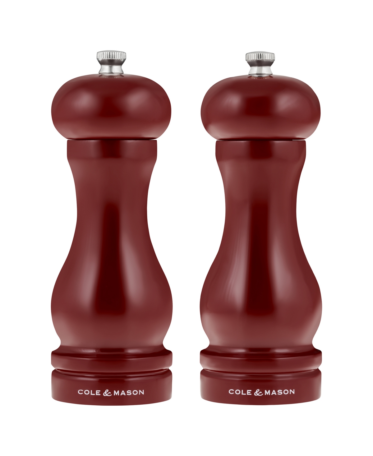 Cole & Mason 2 Piece Salt And Pepper Mill Capstan Gloss Gift Set In Medium Red