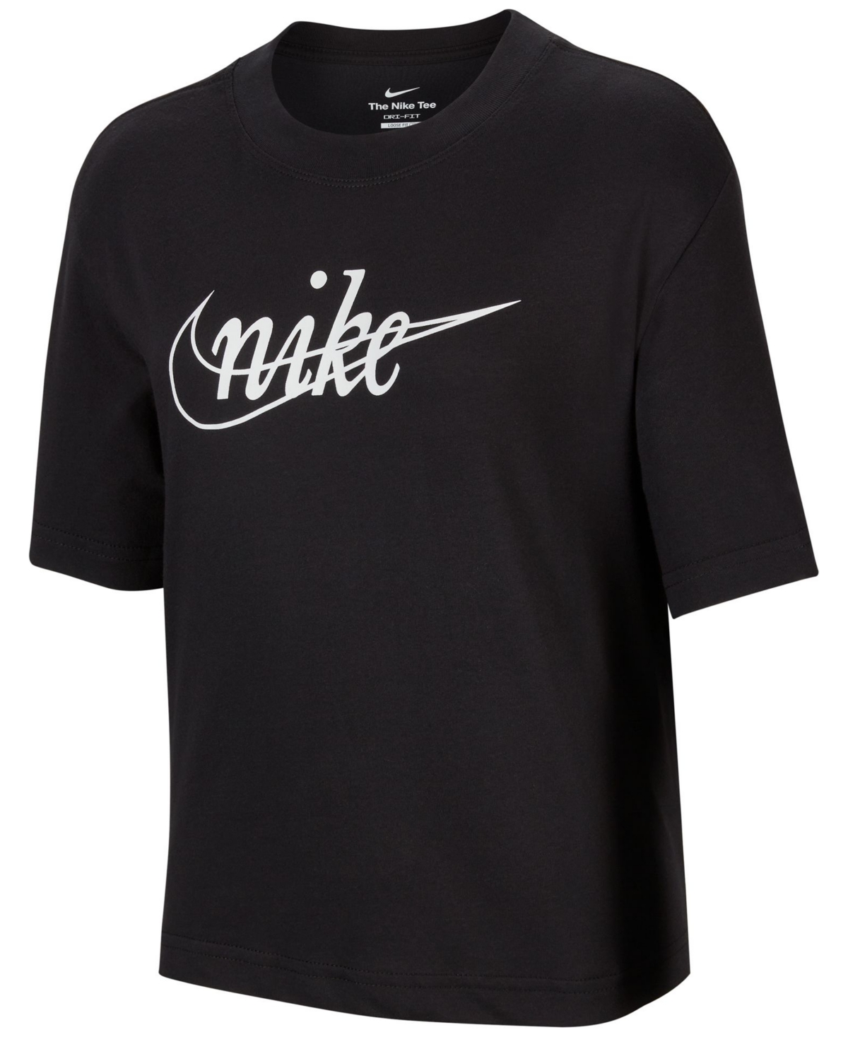 Nike Kids' Girls Dri-fit Logo T-shirt In Black,white