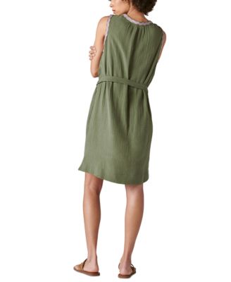 Women's Embroidered Sleeveless Popover Dress