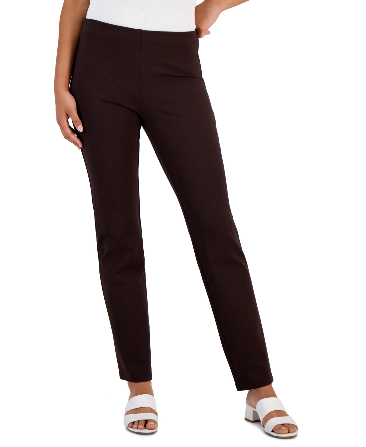 Jm Collection Women's Ponte-Knit Pull-On Ankle Pants, Created for