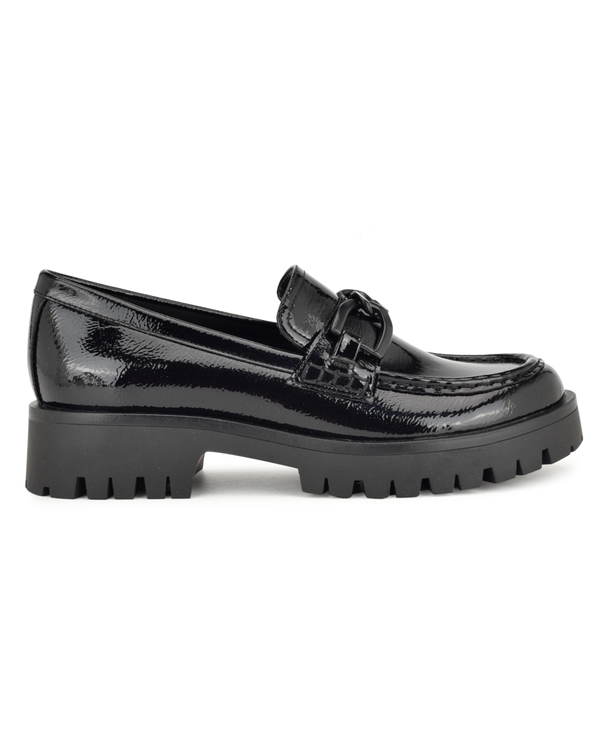 Nine West Gables Lug Loafer In Black Patent