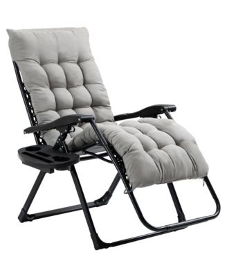 Padded Zero Gravity Chair w/ Cup Holder Tray,