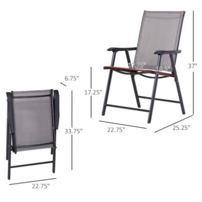 Set of 4 Outdoor Folding Chairs for Patio, Camping, Beach,