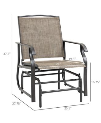 2pc Outdoor Glider Chair Set, Patio Swing Armchair Furniture,