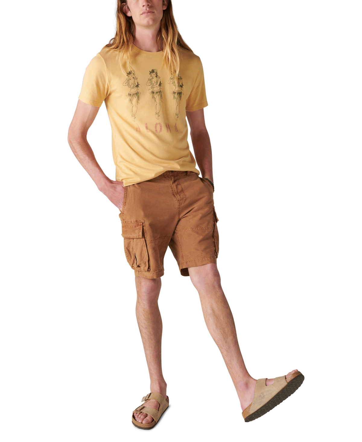 Men's Aloha Pinup Short Sleeve T-shirt - Rattan