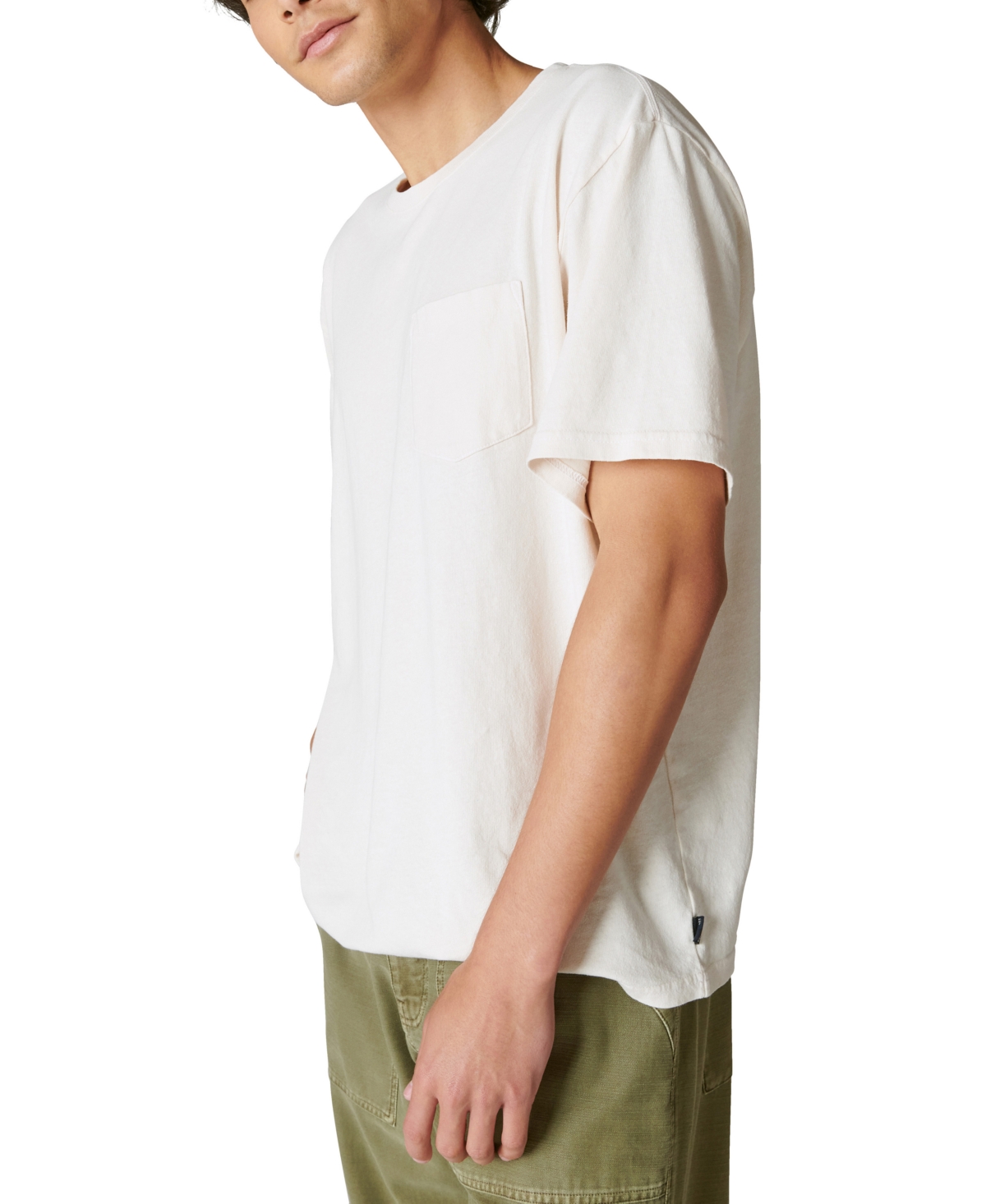 LUCKY BRAND MEN'S WASHED SHORT SLEEVES POCKET CREW NECK T-SHIRT