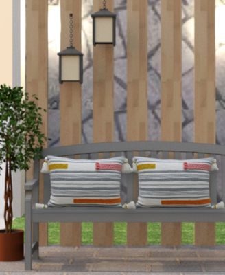 Linden Street Handwoven Embroidery Braid Couching Decorative Pillow, 14'' x 20''