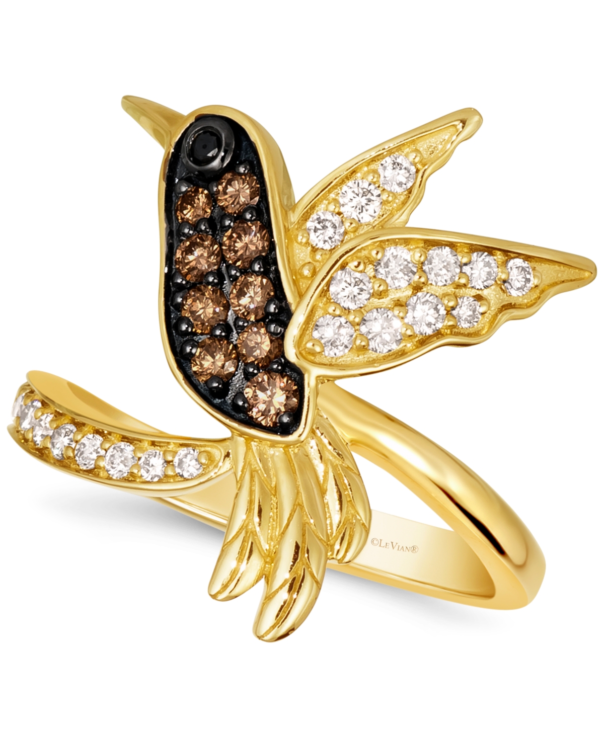 Le Vian Multicolor Diamond Bird Statement Ring (1/2 Ct. T.w.) In 14k Gold In K Honey Gold Ring