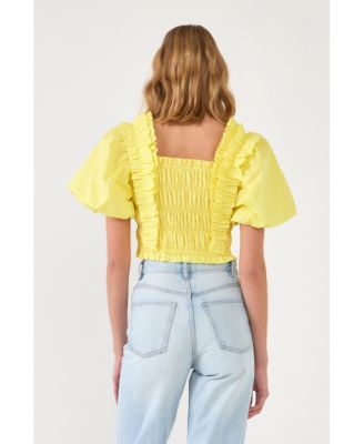 Women's Smocked Puff Sleeve Top