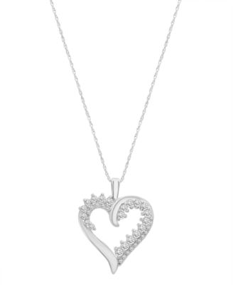 Macys Diamond hearted necklace sale