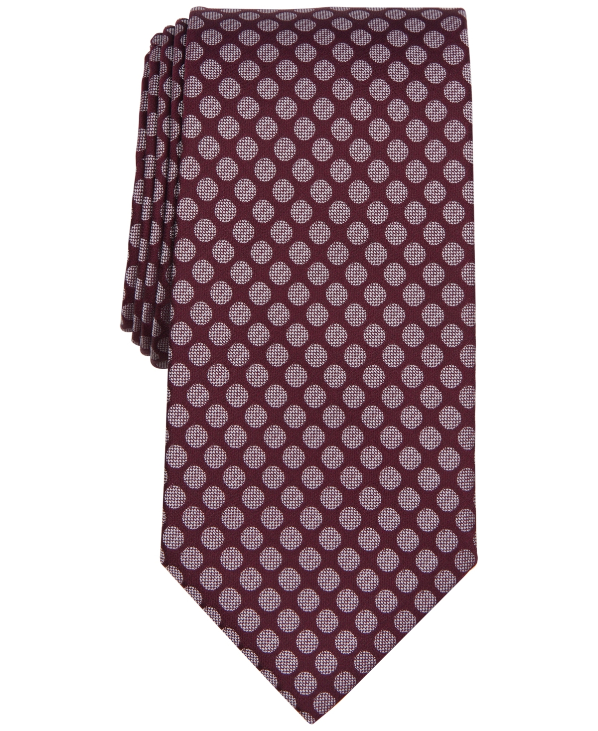 Perry Ellis Men's Teague Dot-print Tie In Burgundy