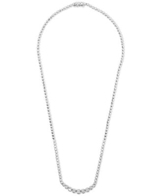 Diamond Graduated 17" Tennis Necklace (1 ct. tw) in 14k White Gold or 14k Yellow Gold, Created for Macy's