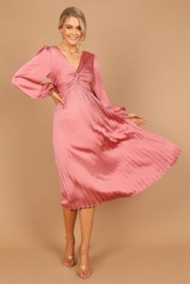 Women's Noelle Twist Front Pleated Midi Dress
