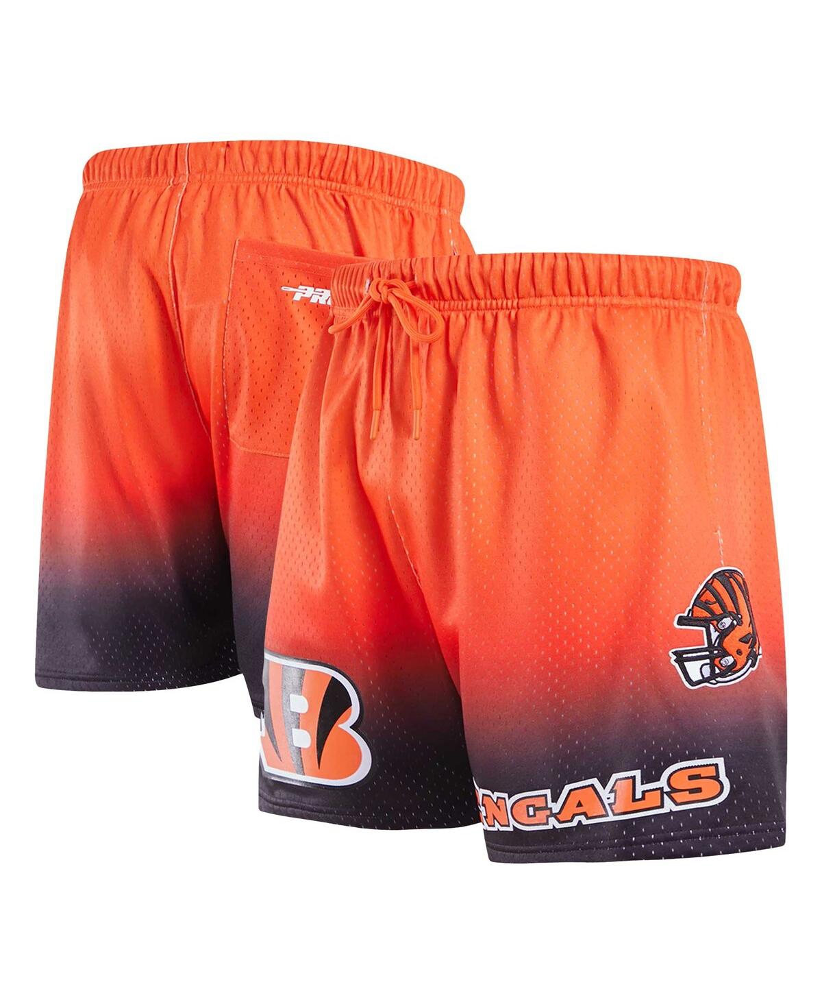 Pro Standard Men's  Black, Orange Cincinnati Bengals Ombre Mesh Shorts In Black,orange