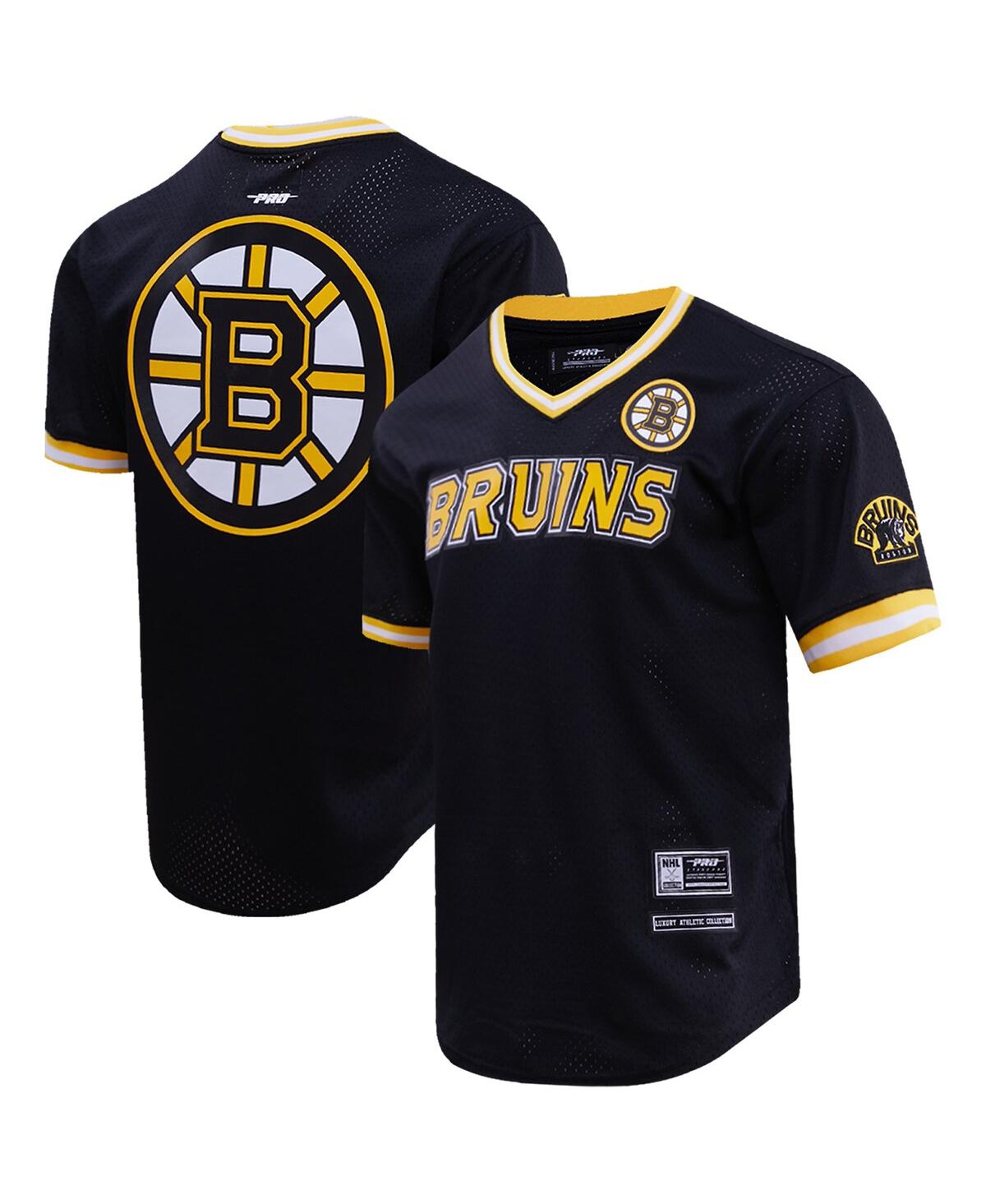 Pro Standard Men's  Black Boston Bruins Classic Mesh V-neck T-shirt