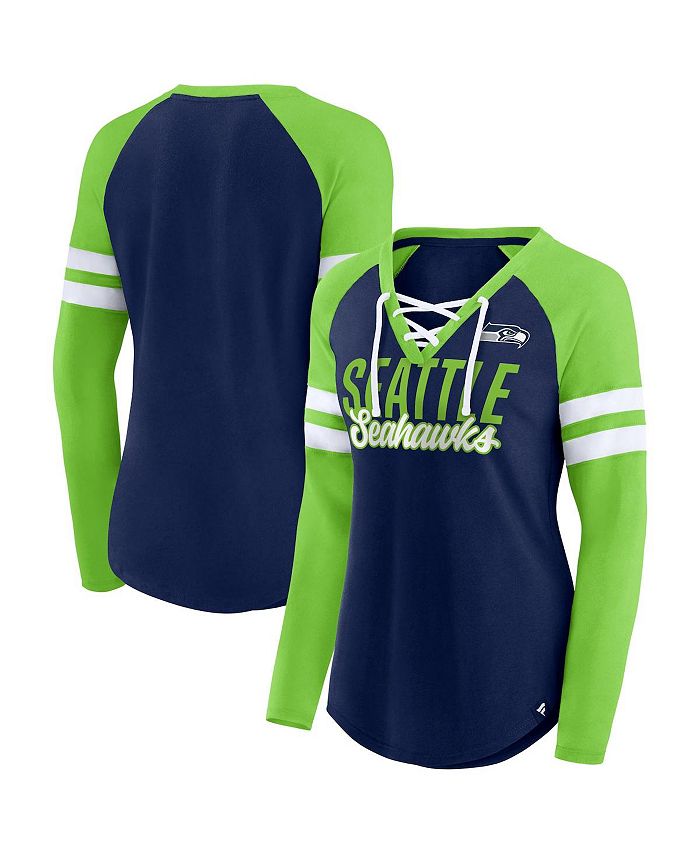 Fanatics Women s Navy Neon Green Seattle Seahawks Plus Size True