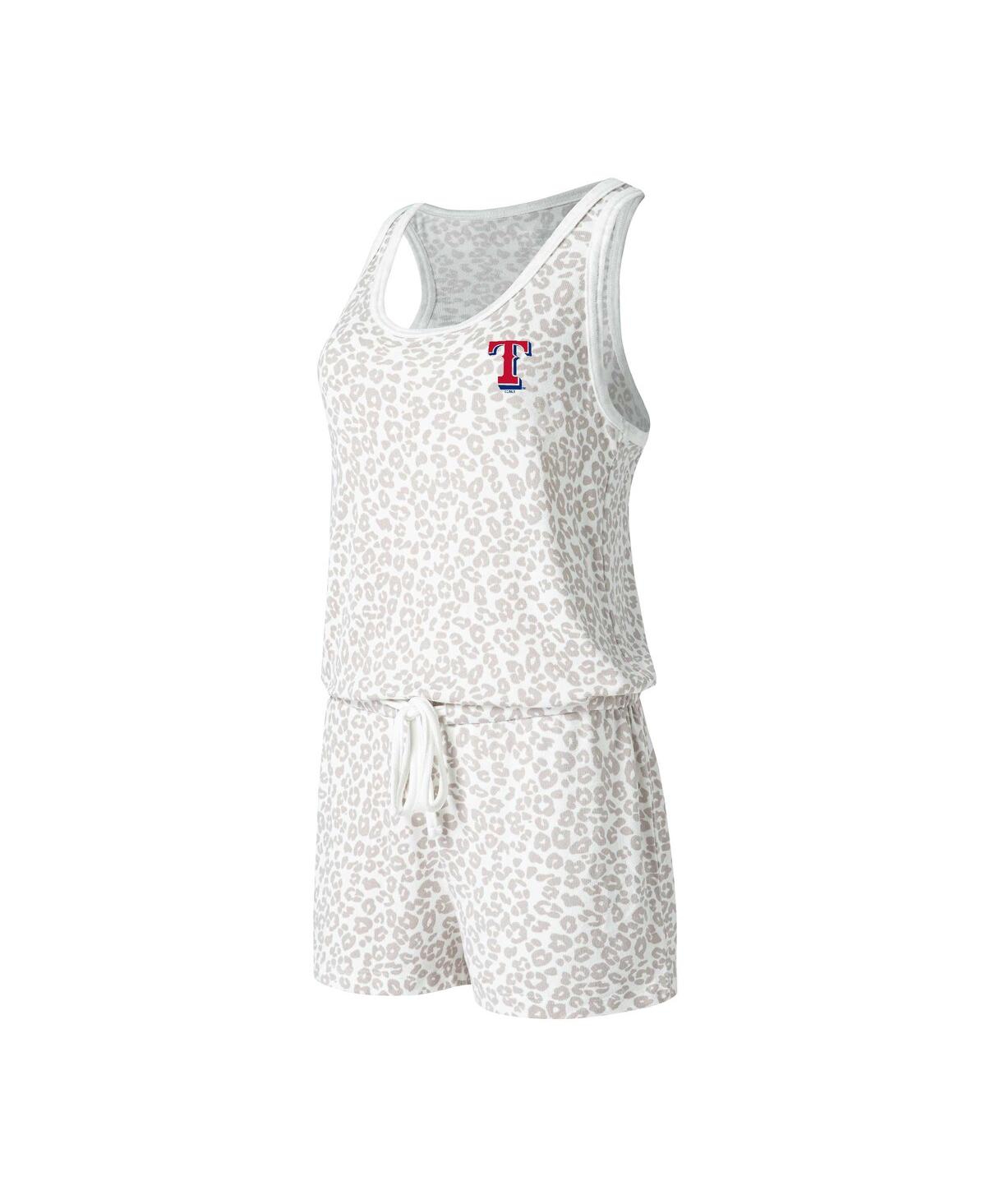 Concepts Sport Cream Texas Rangers Montana Hacci Knit Romper In Cream