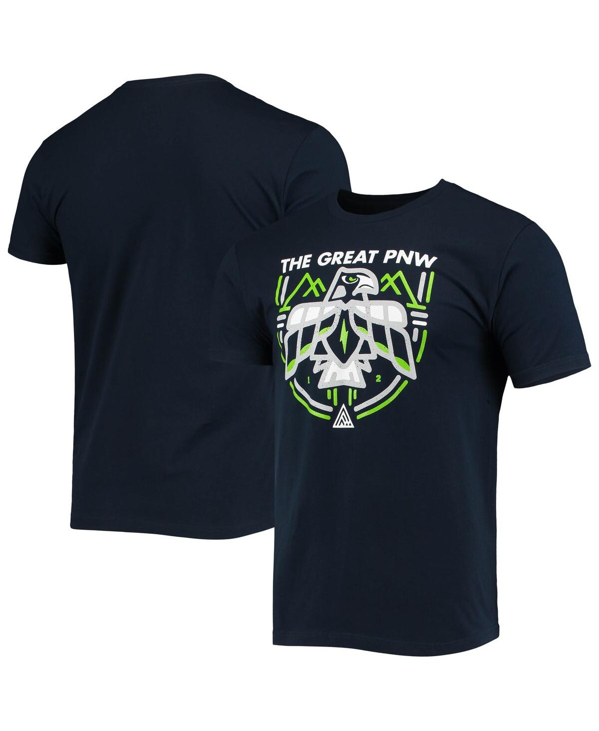 THE GREAT PNW MEN'S THE GREAT PNW COLLEGE NAVY SEATTLE SEAHAWKS HAWK T-SHIRT