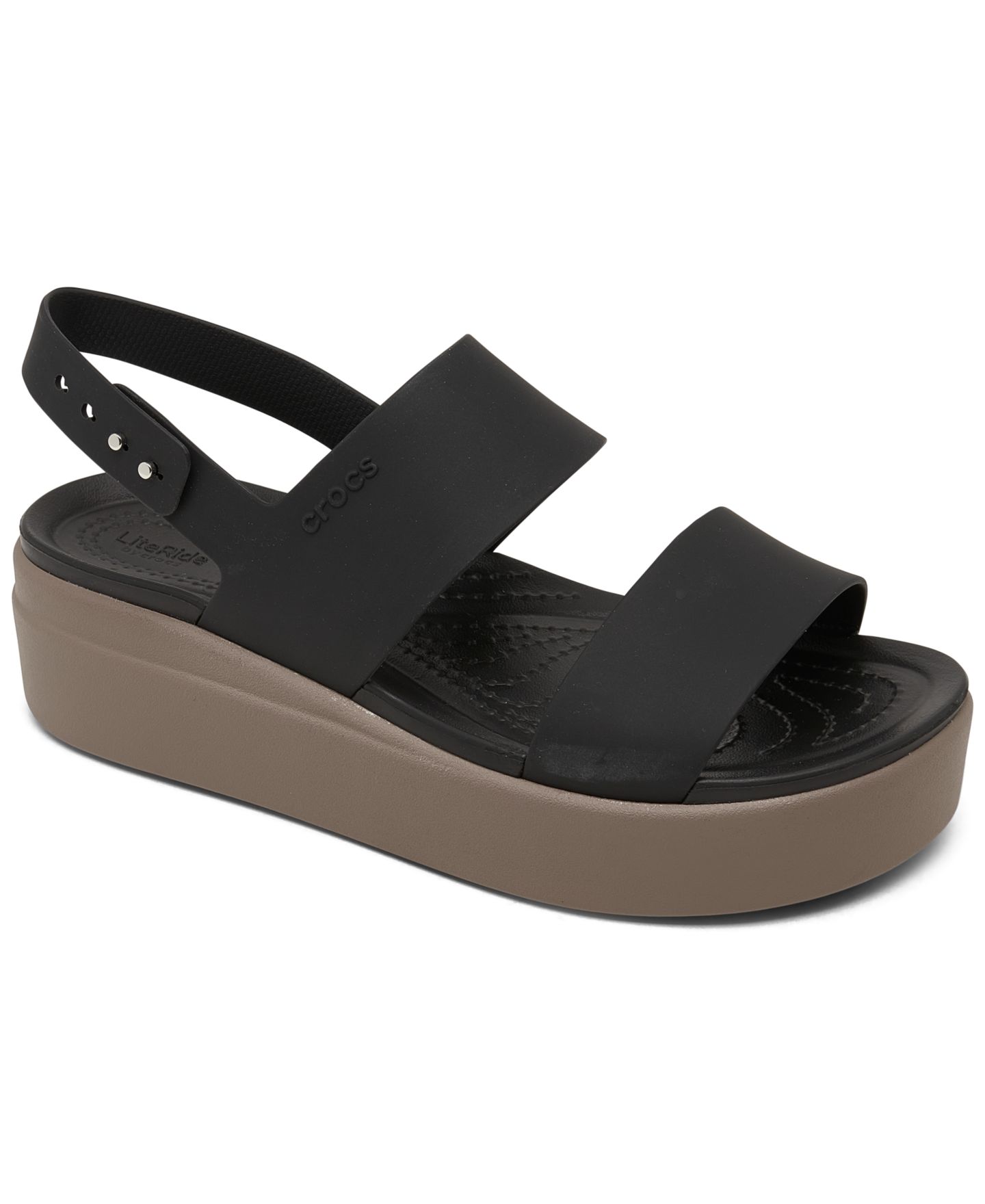 Женские сандалии Crocs Brooklyn Low Wedge, цвет: Чёрный — фото 1