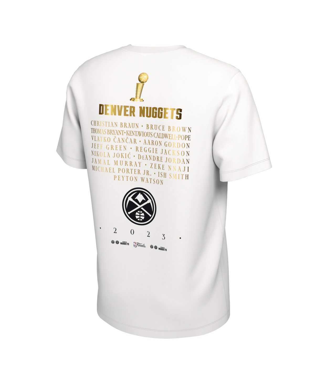 Men's NikeDenver Nuggets 2023 Nba Finals Champions Celebration Roster T-shirt - White