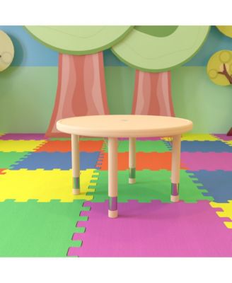 33" Round Plastic Height Adjustable Activity Table